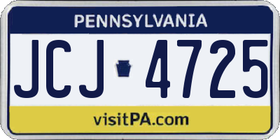 PA license plate JCJ4725