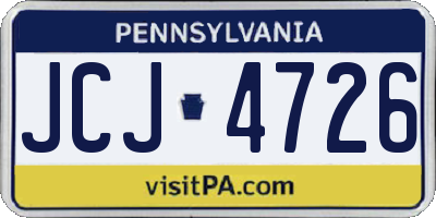 PA license plate JCJ4726