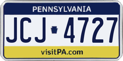 PA license plate JCJ4727