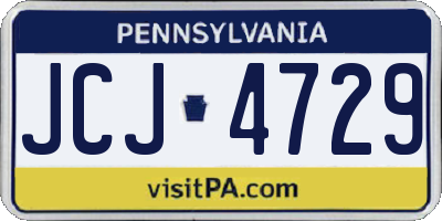 PA license plate JCJ4729