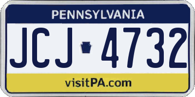 PA license plate JCJ4732