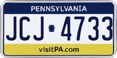 PA license plate JCJ4733