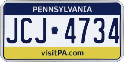 PA license plate JCJ4734