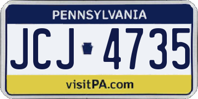 PA license plate JCJ4735