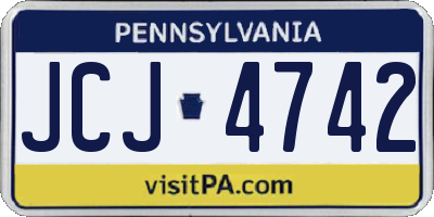 PA license plate JCJ4742