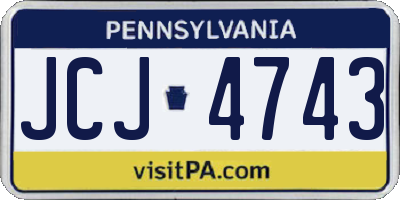 PA license plate JCJ4743