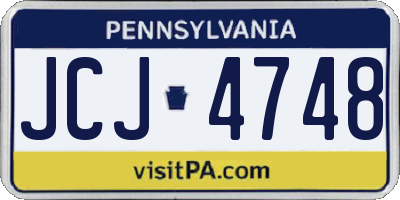 PA license plate JCJ4748