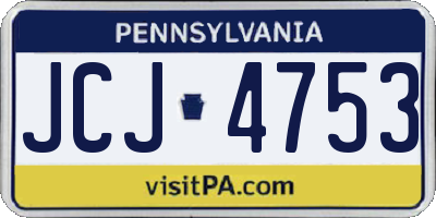 PA license plate JCJ4753