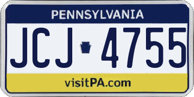 PA license plate JCJ4755