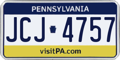 PA license plate JCJ4757