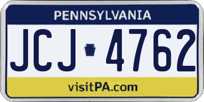PA license plate JCJ4762