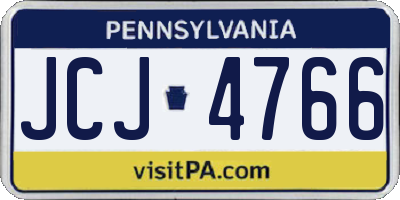 PA license plate JCJ4766