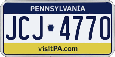 PA license plate JCJ4770
