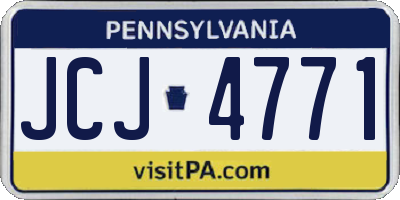 PA license plate JCJ4771