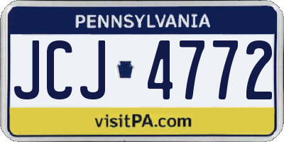 PA license plate JCJ4772