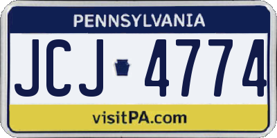 PA license plate JCJ4774