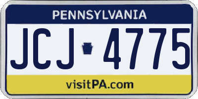 PA license plate JCJ4775