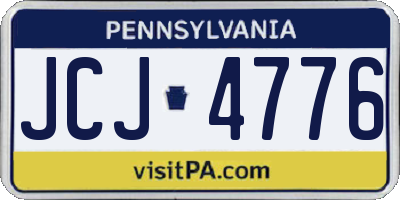 PA license plate JCJ4776