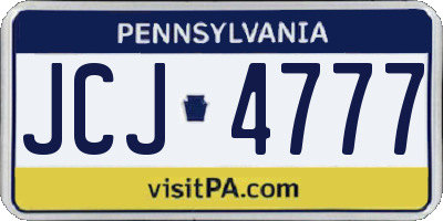 PA license plate JCJ4777