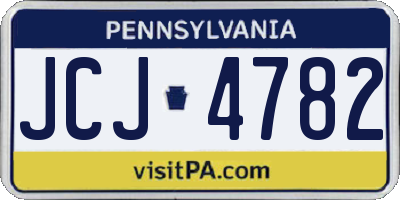 PA license plate JCJ4782