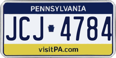 PA license plate JCJ4784