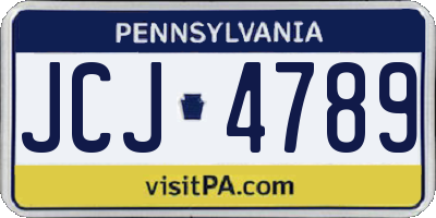 PA license plate JCJ4789
