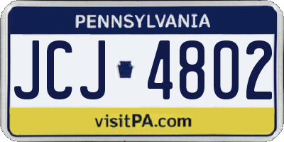 PA license plate JCJ4802