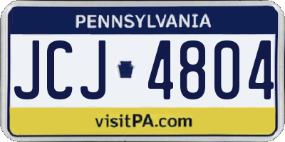 PA license plate JCJ4804