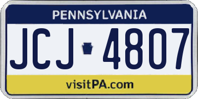 PA license plate JCJ4807