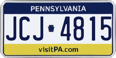 PA license plate JCJ4815