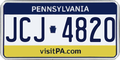 PA license plate JCJ4820