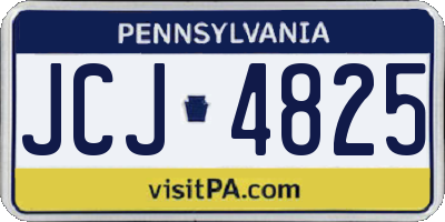 PA license plate JCJ4825