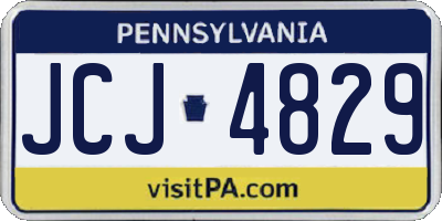 PA license plate JCJ4829