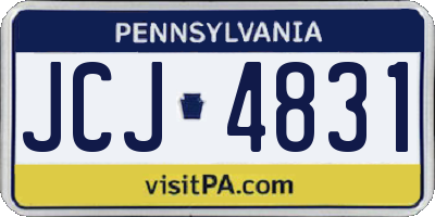 PA license plate JCJ4831