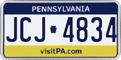 PA license plate JCJ4834