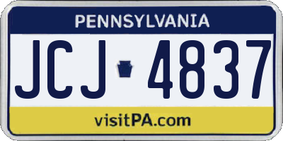 PA license plate JCJ4837