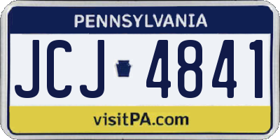 PA license plate JCJ4841