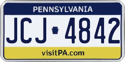 PA license plate JCJ4842
