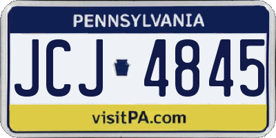 PA license plate JCJ4845