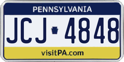 PA license plate JCJ4848