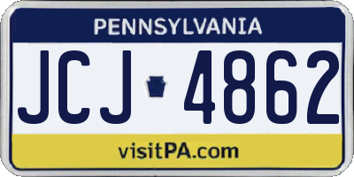 PA license plate JCJ4862