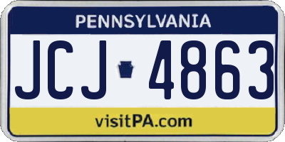 PA license plate JCJ4863