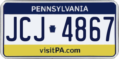PA license plate JCJ4867
