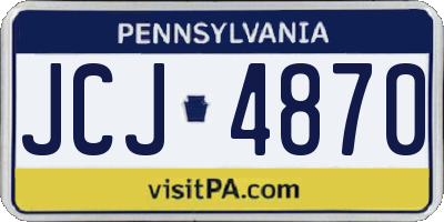 PA license plate JCJ4870