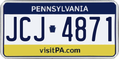 PA license plate JCJ4871