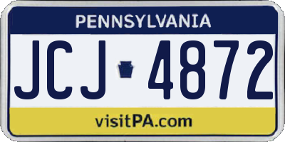 PA license plate JCJ4872