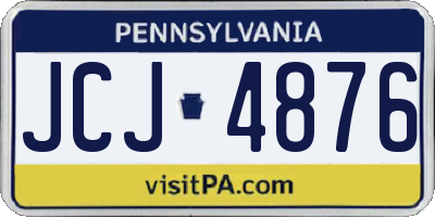 PA license plate JCJ4876