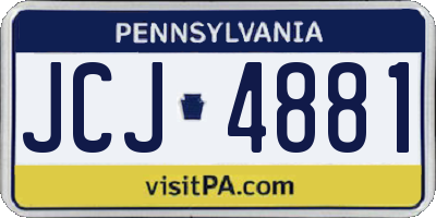 PA license plate JCJ4881