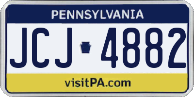 PA license plate JCJ4882
