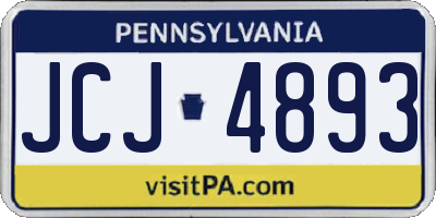 PA license plate JCJ4893